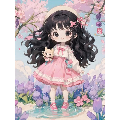 Anime Girl - 11CT Stamped Cross Stitch 40*56CM