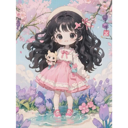 Anime Girl - 11CT Stamped Cross Stitch 40*56CM