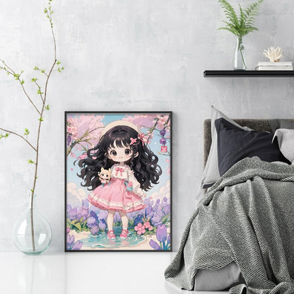 Anime Girl - 11CT Stamped Cross Stitch 40*56CM