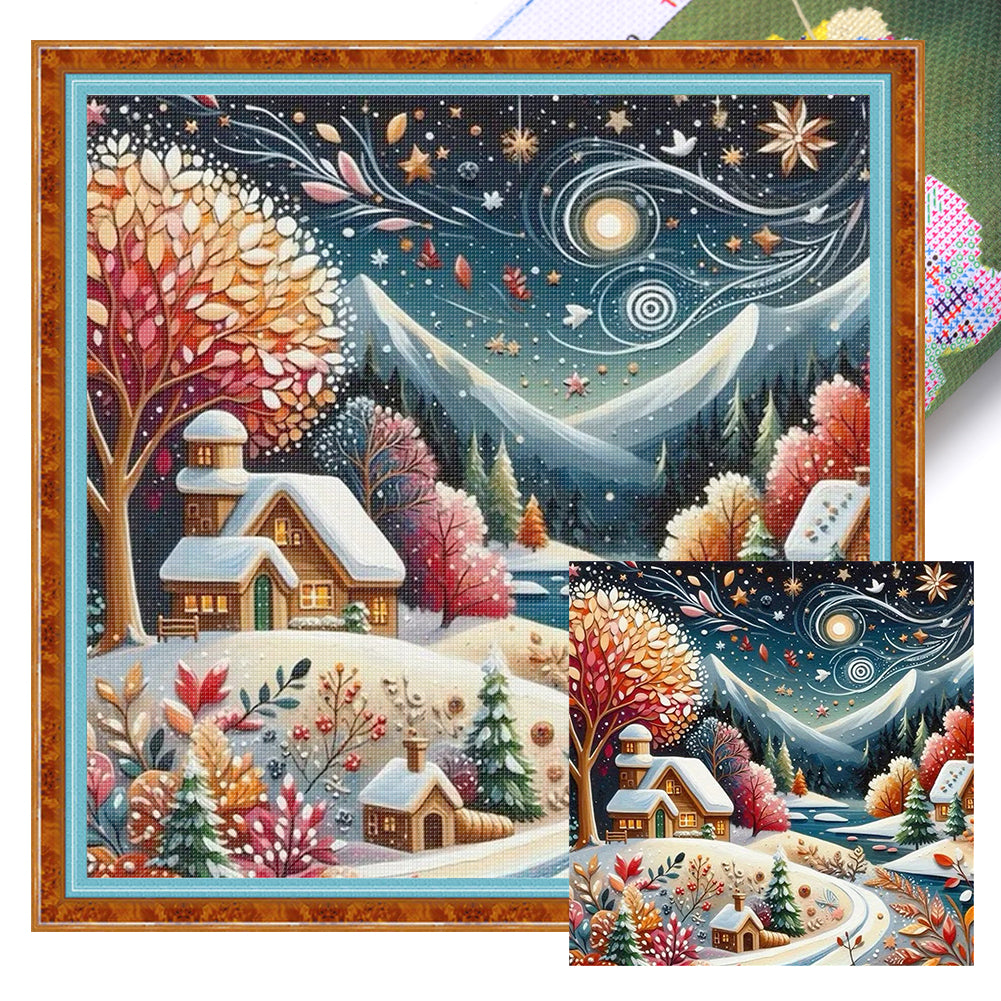 Winter Wind Scenery - 11CT Stamped Cross Stitch 50*50CM