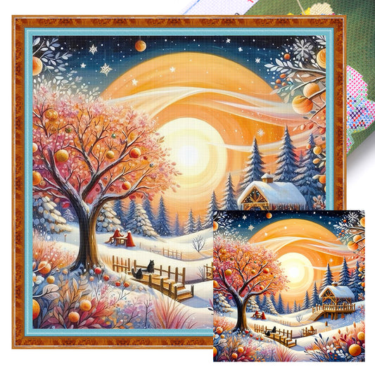 Idyllic Cottage - 11CT Stamped Cross Stitch 50*50CM