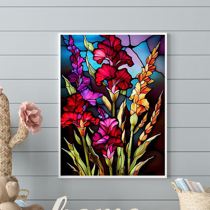 Glass Flowers - Full Round Drill Diamond Painting 30*40CM