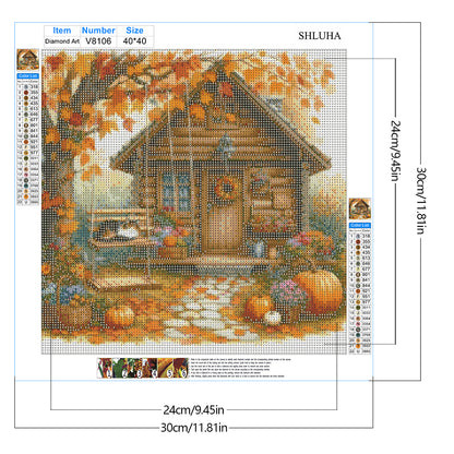 Autumn Cabin - Full Round Drill Diamond Painting 40*40CM
