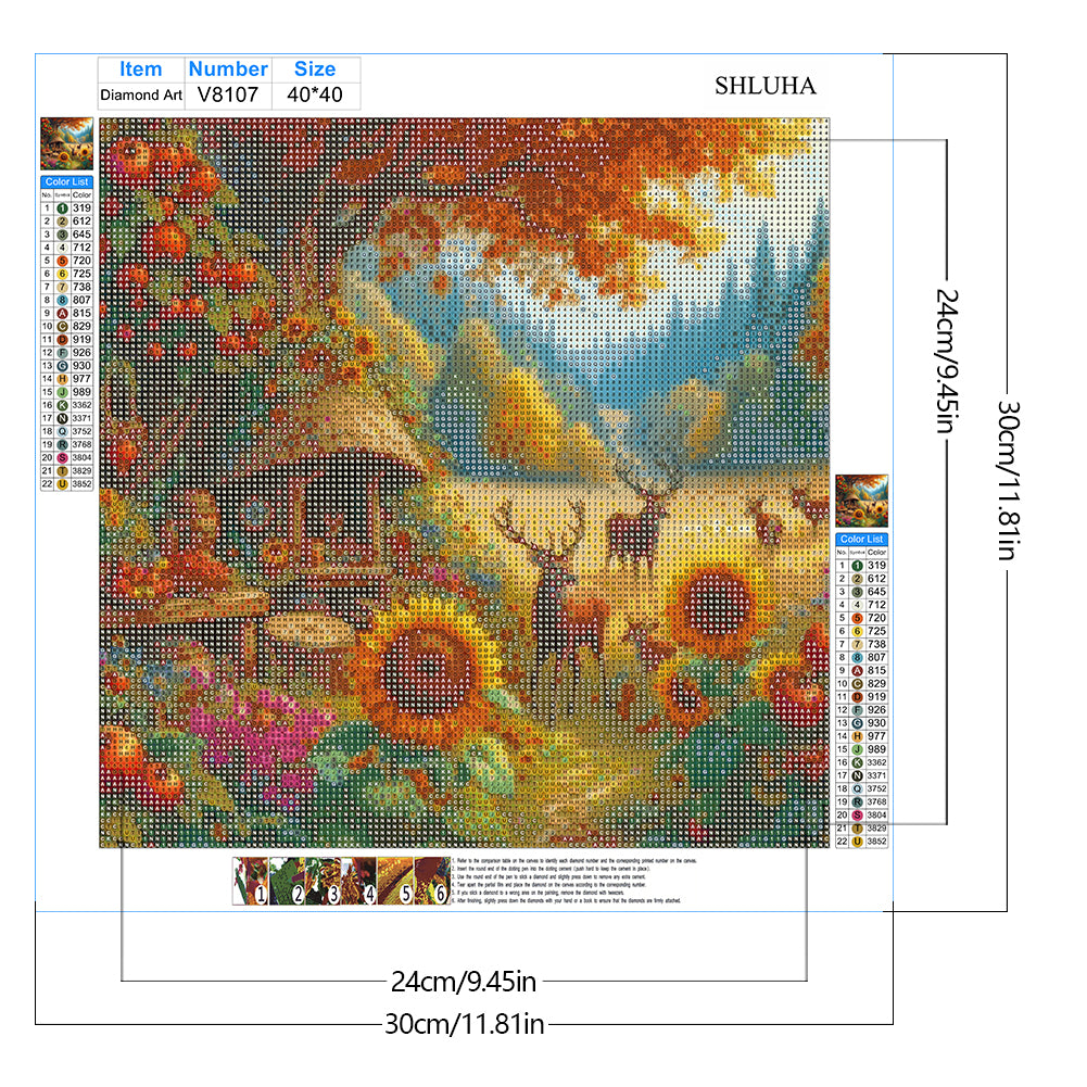 Autumn Scenery - Full Round Drill Diamond Painting 40*40CM