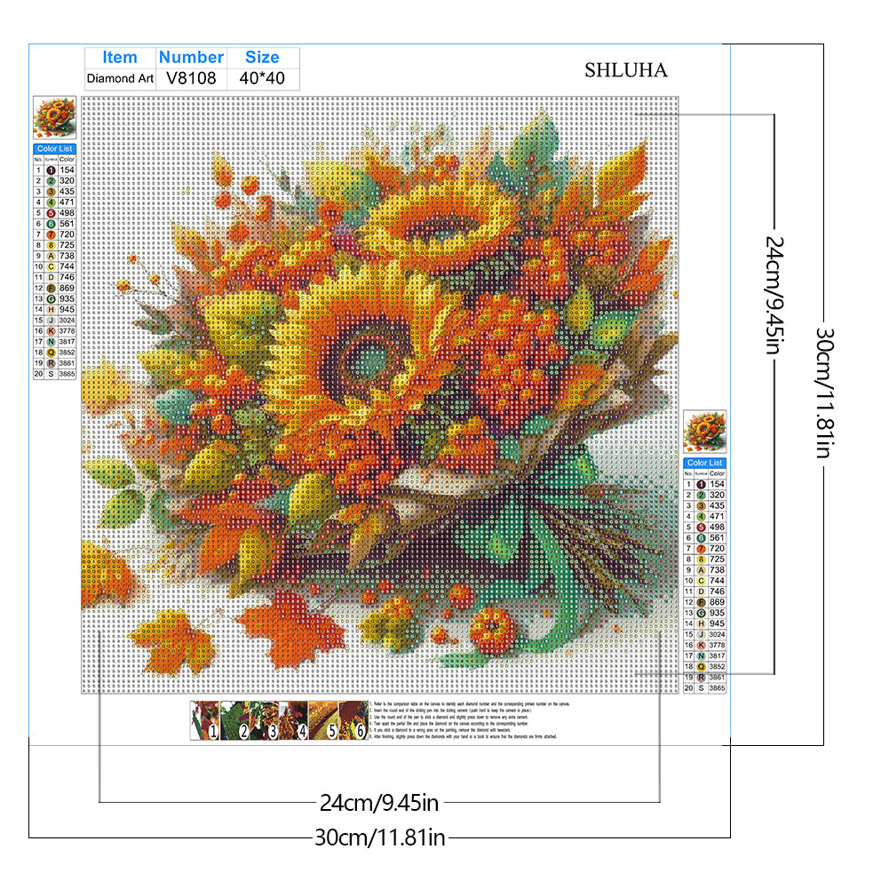 Autumn Bouquet - Full Round Drill Diamond Painting 40*40CM