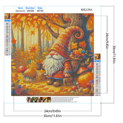 Autumn Gnome - Full Round Drill Diamond Painting 40*40CM