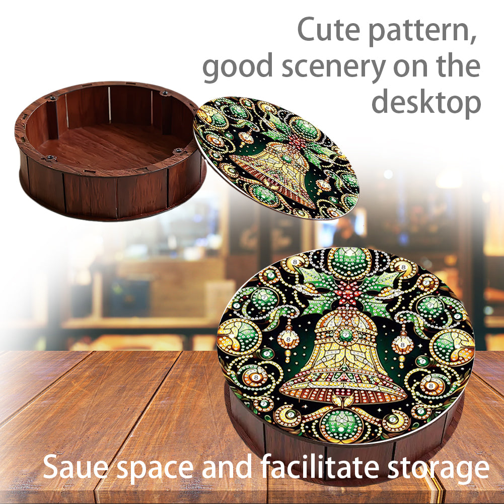 DIY Diamond Painting Storage Box Rhinestones Decorative Snack Case Kit (Bell)