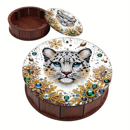 DIY Diamond Painting Storage Box Rhinestones Decorative Snack Case Kit (Tiger)