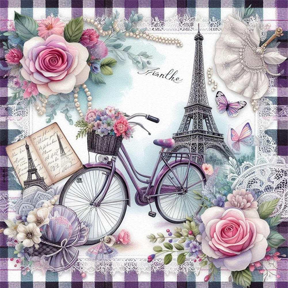 Bicycle - 11CT Stamped Cross Stitch 40*40CM