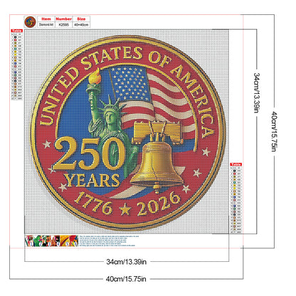American 250Th Anniversary - Full Round Drill Diamond Painting 40*40CM