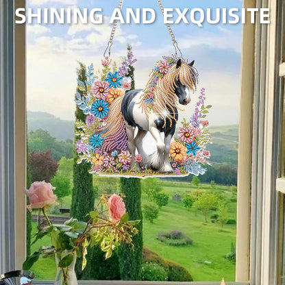 Horse 2D Flat DIY Diamond Art Pendant Special Shape DIY Home Decor Hanging Charm