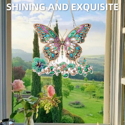Butterfly 2D Flat DIY Hanging Diamond Art Kits Window Hanging Art for Home Decor