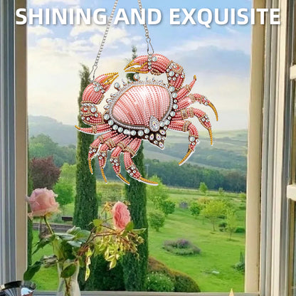 Crab 2D Flat DIY Hanging Diamond Art Kits Window Hanging Art for Home Decor