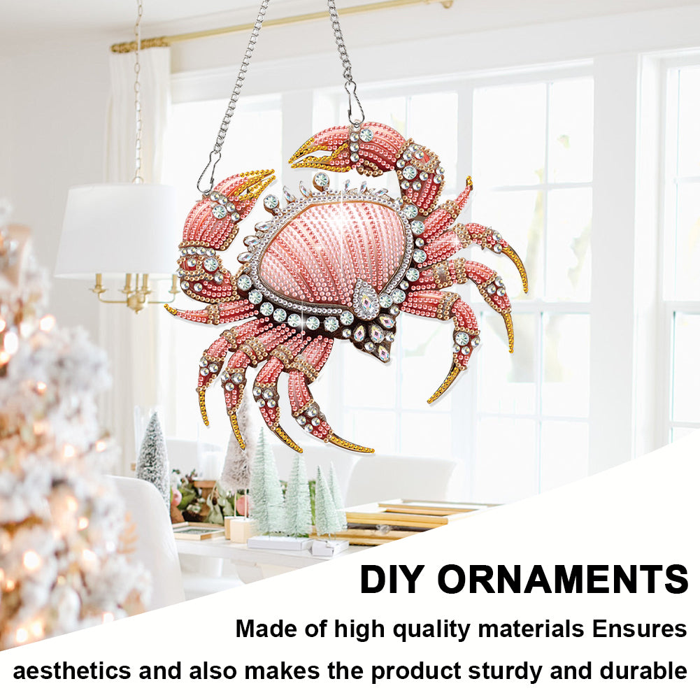 Crab 2D Flat DIY Hanging Diamond Art Kits Window Hanging Art for Home Decor
