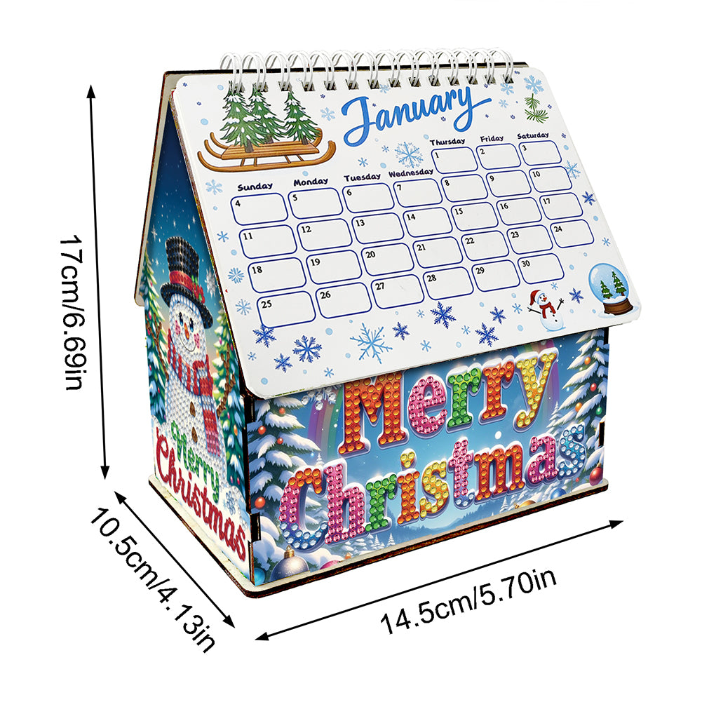 2026 Calendar Diamond Painting Kit Snowman DIY Diamond Art Desk Calendar
