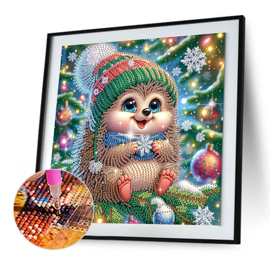 Christmas Hedgehog - Special Shaped Drill Diamond Painting 30*30CM