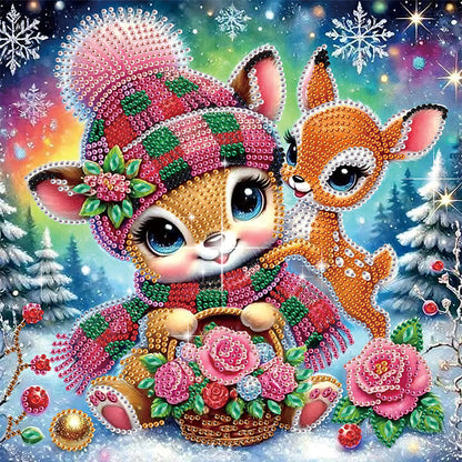 Christmas Deer - Special Shaped Drill Diamond Painting 30*30CM