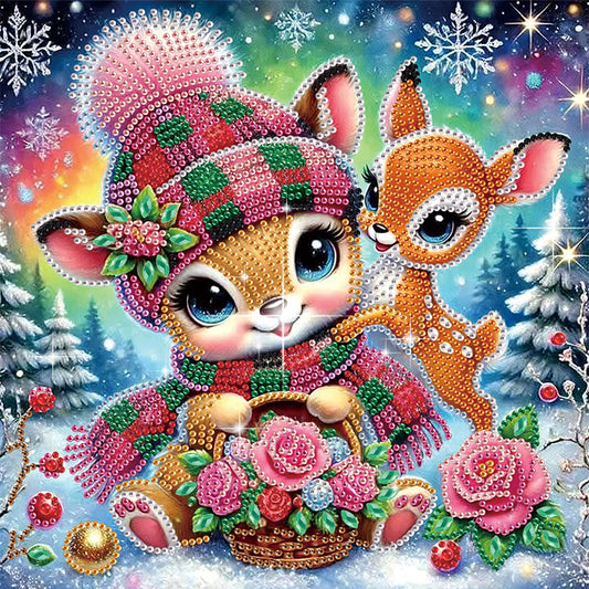 Christmas Deer - Special Shaped Drill Diamond Painting 30*30CM