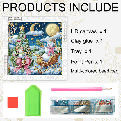Christmas Atmosphere Snowman - Special Shaped Drill Diamond Painting 30*30CM