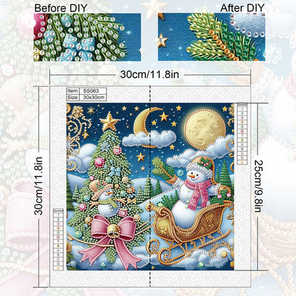 Christmas Atmosphere Snowman - Special Shaped Drill Diamond Painting 30*30CM