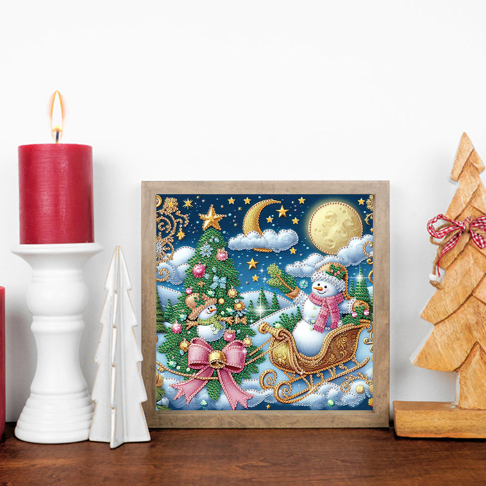 Christmas Atmosphere Snowman - Special Shaped Drill Diamond Painting 30*30CM