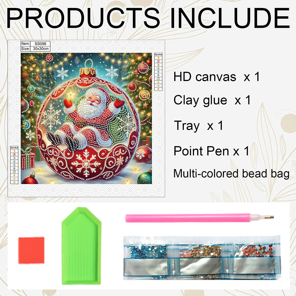 Christmas Atmosphere Old Man - Special Shaped Drill Diamond Painting 30*30CM