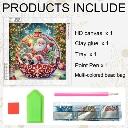 Christmas Atmosphere Old Man - Special Shaped Drill Diamond Painting 30*30CM
