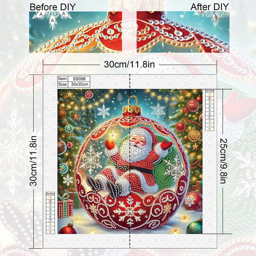 Christmas Atmosphere Old Man - Special Shaped Drill Diamond Painting 30*30CM