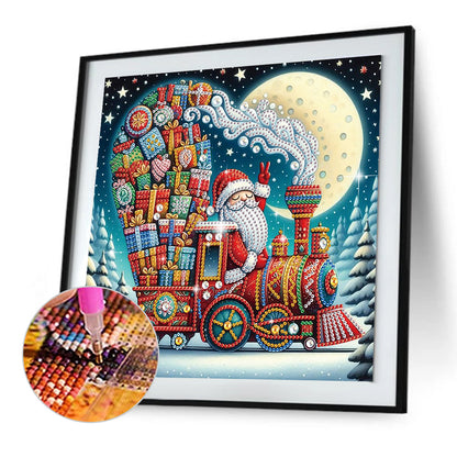 Christmas Atmosphere Old Man - Special Shaped Drill Diamond Painting 30*30CM