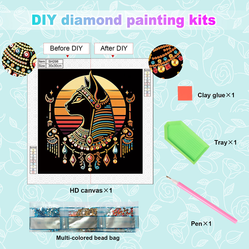 Egyptian Mau - Special Shaped Drill Diamond Painting 30*30CM