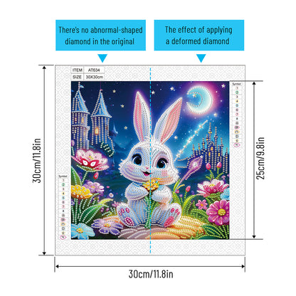 Cartoon Rabbit - Special Shaped Drill Diamond Painting 30*30CM