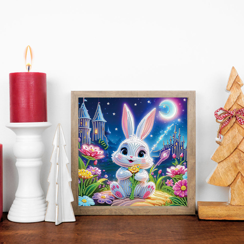 Cartoon Rabbit - Special Shaped Drill Diamond Painting 30*30CM