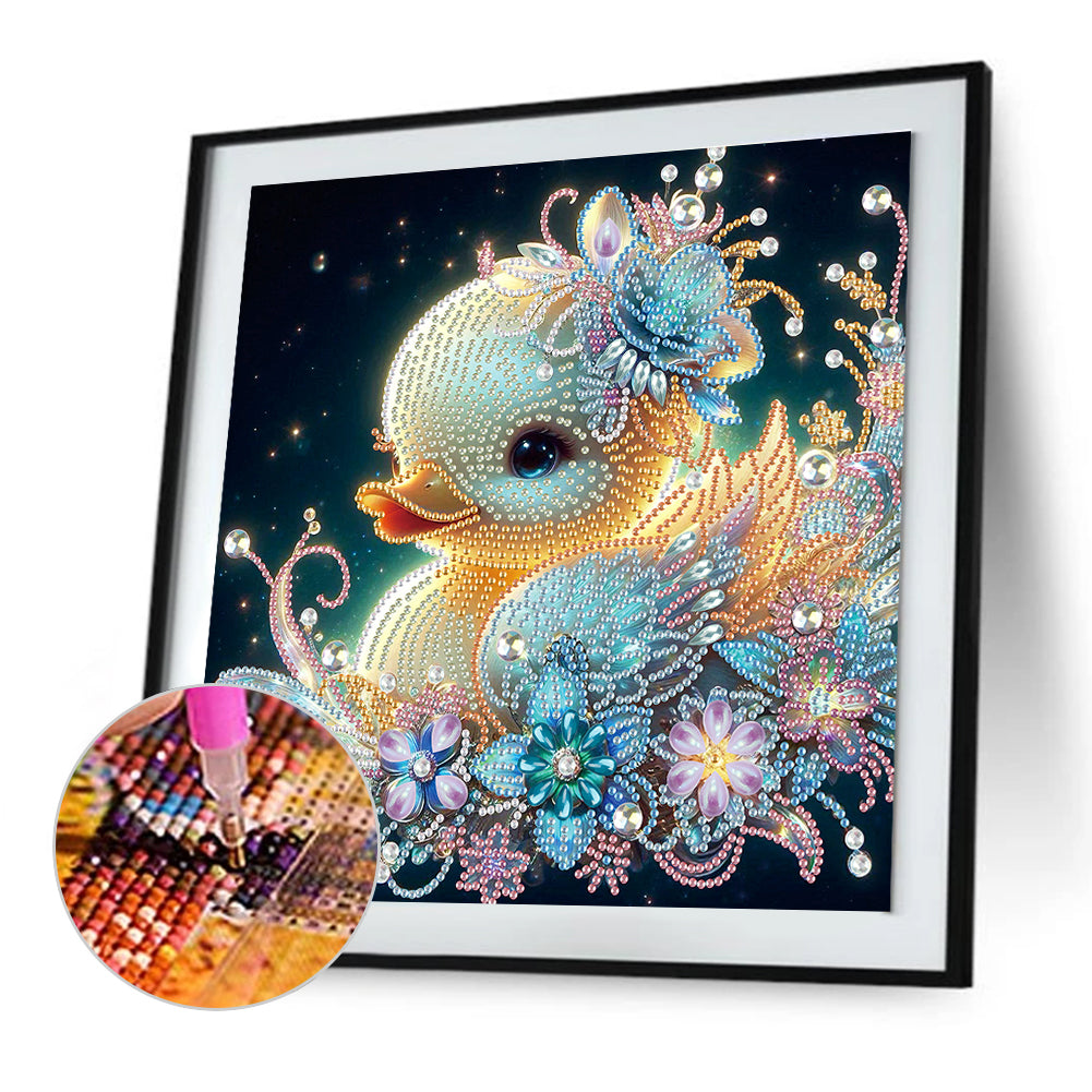 Cartoon Duck - Special Shaped Drill Diamond Painting 30*30CM