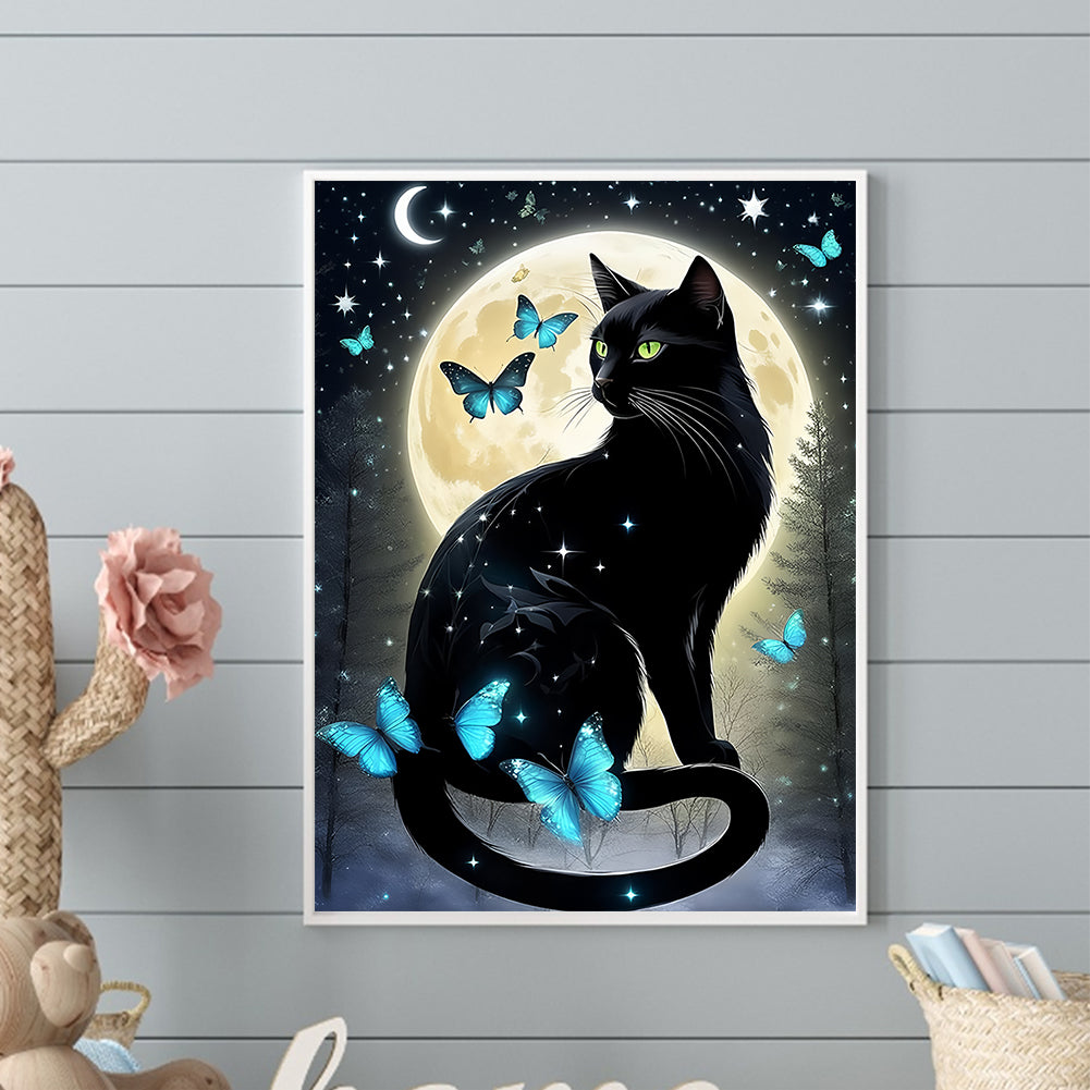 Black Cat - Full Round Drill Diamond Painting 30*40CM