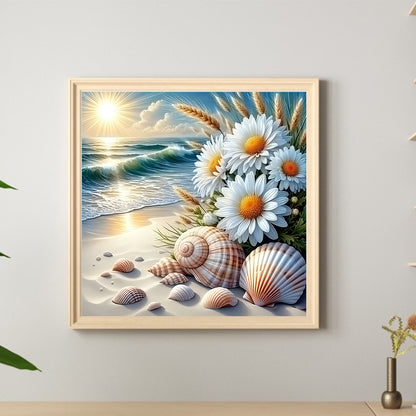 Daisy On The Beach - Full Round Drill Diamond Painting 30*30CM