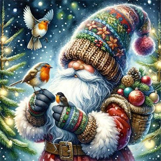 Gnome And Bird - 11CT Stamped Cross Stitch 40*40CM