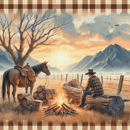 Sunset Scenery - 11CT Stamped Cross Stitch 40*40CM