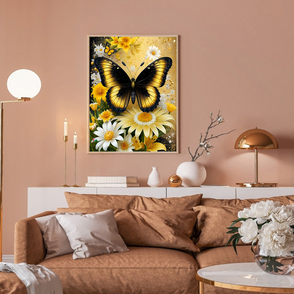Dairy And Butterfly - Full Round Drill Diamond Painting 30*40CM
