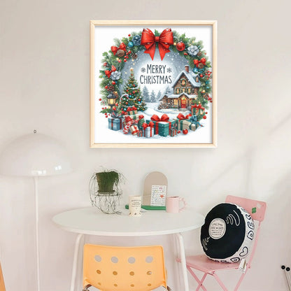 Christmas Cottage - 14CT Stamped Cross Stitch 40*40CM
