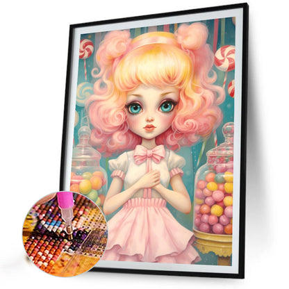 Big-Eyed Girl - Full Round Drill Diamond Painting 40*55CM(Partial AB)