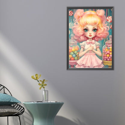 Big-Eyed Girl - Full Round Drill Diamond Painting 40*55CM(Partial AB)