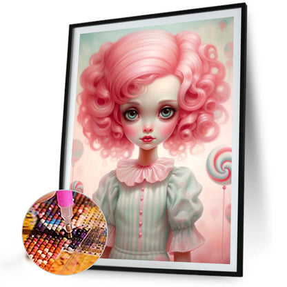 Big-Eyed Girl - Partial AB Full Round Drill Diamond Painting 40*55CM