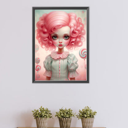 Big-Eyed Girl - Partial AB Full Round Drill Diamond Painting 40*55CM