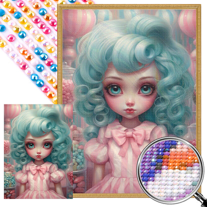 Big-Eyed Girl - Full Round Drill Diamond Painting 40*55CM(Partial AB)