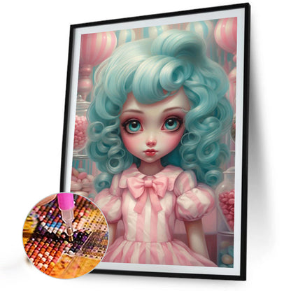 Big-Eyed Girl - Full Round Drill Diamond Painting 40*55CM(Partial AB)