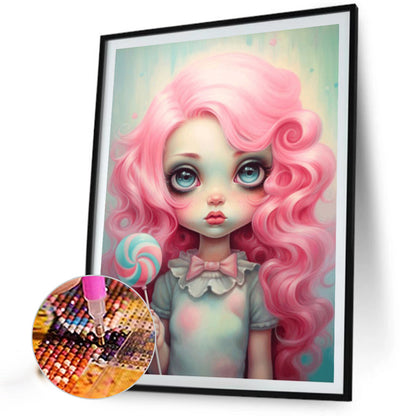 Big-Eyed Girl - Full Round Drill Diamond Painting 40*55CM(Partial AB)