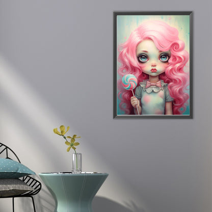Big-Eyed Girl - Full Round Drill Diamond Painting 40*55CM(Partial AB)