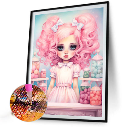 Big-Eyed Girl - Full Round Drill Diamond Painting 40*55CM(Partial AB)