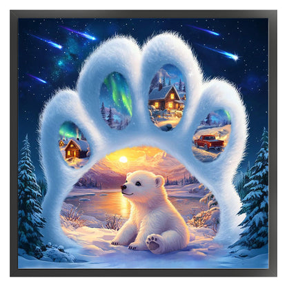 Bear Paw Silhouette - 11CT Stamped Cross Stitch 40*40CM