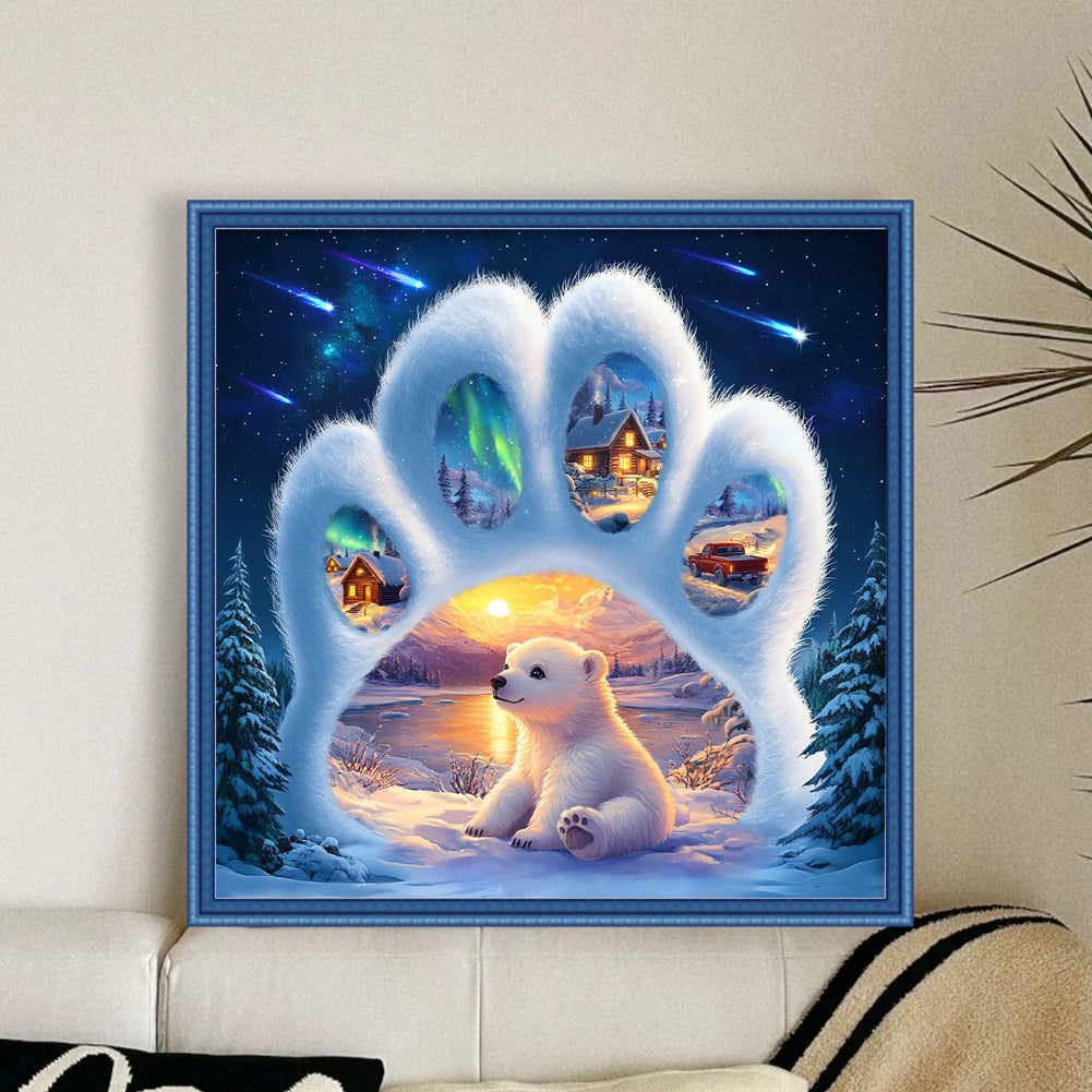 Bear Paw Silhouette - 11CT Stamped Cross Stitch 40*40CM
